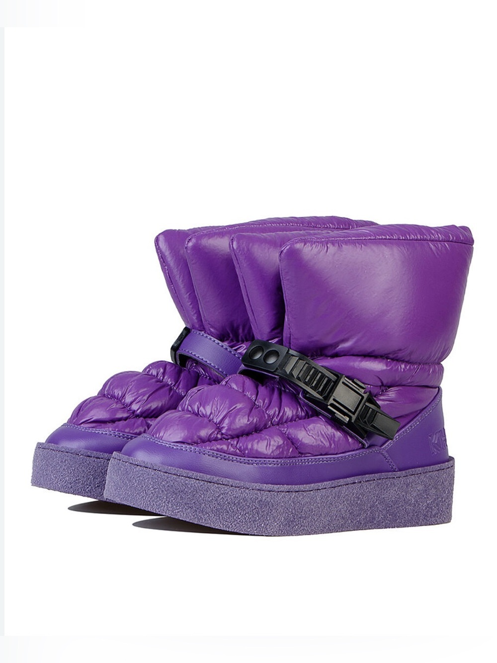 KhrisJoy Puff Padded Quilted Ankle Shiny Snow Boots Purple Size 39 US 9